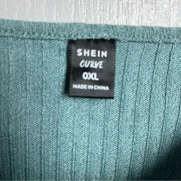 Shein Curve Heather Sage Green Crop Top Size 0XL (12 US) - Picture 7 of 8